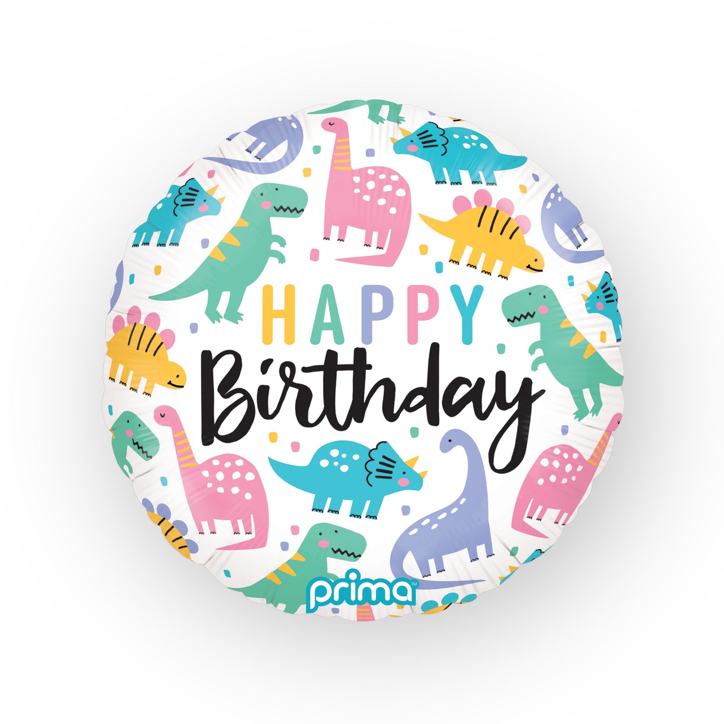 18" Round Birthday Colorful Dinos (1 Stk.)