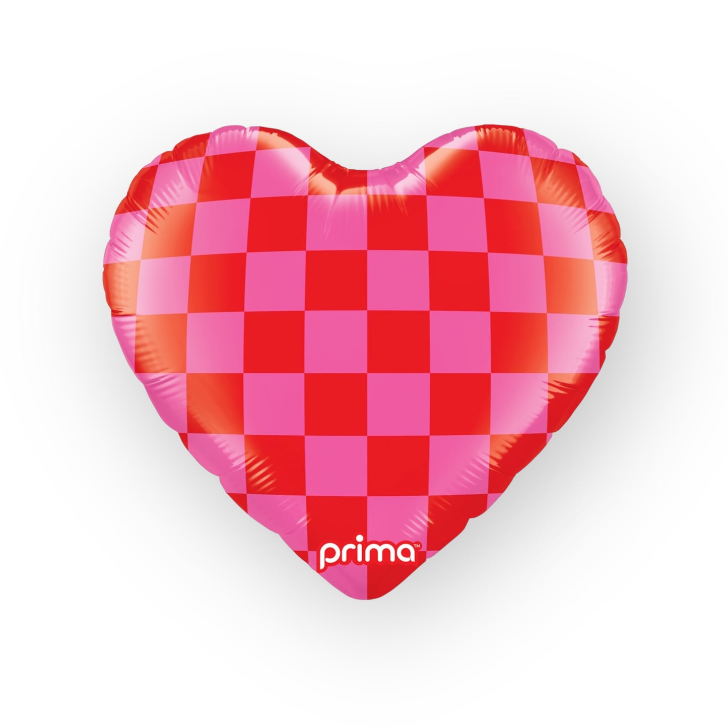 18" Heart Red & Pink Checker (1 Stk.)