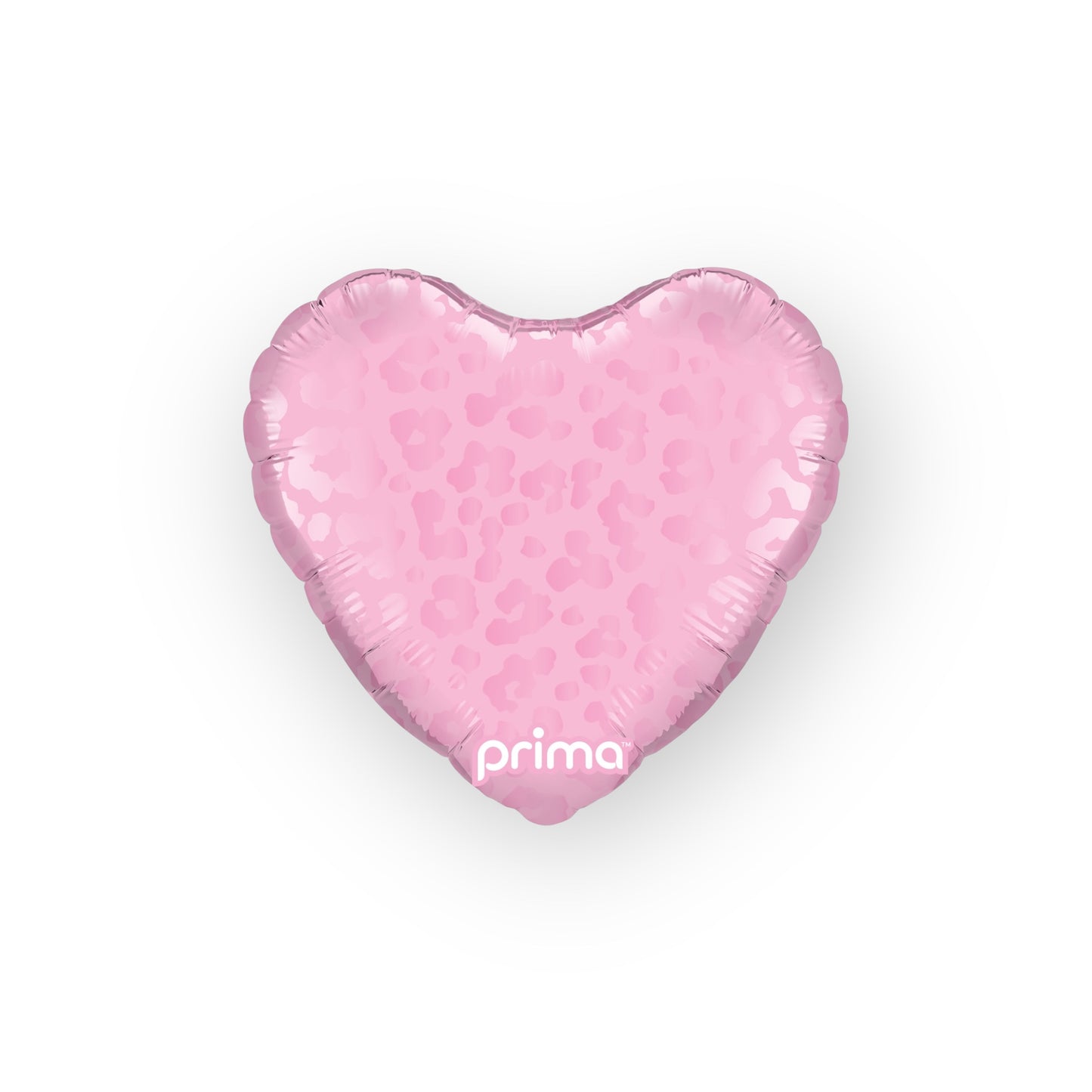 9" Heart Light Pink Matte & Shiny Leopard Print (6 Stk.)