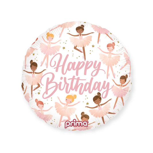 18" Round Birthday Ballerinas (1 Stk.)