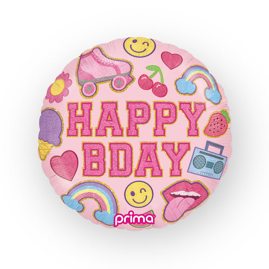 18" Round Birthday Girl Patches (1 Stk.)