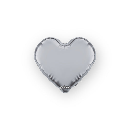 9" Silver Heart (6 Stk.)